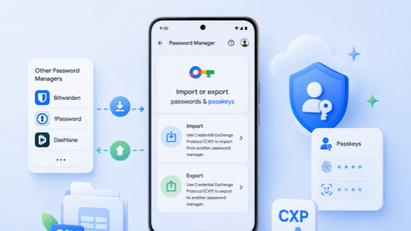 谷歌通过Google Play服务更新为谷歌密码管理器带来导入/导出通行密钥功能